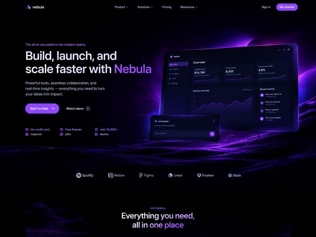 SaaS Landing Page Hero